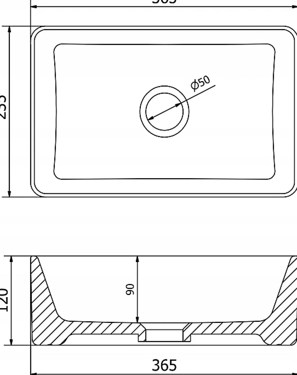 Lavabo|Silla Global Vasque à poser rectangulaire, céramique 36,5x23,5x12 cm Blanc