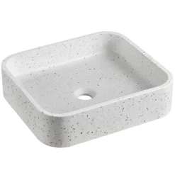Mob-In Vasque à poser rectangulaire en terrazzo 45x38cm