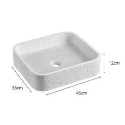 Mob-In Vasque à poser rectangulaire en terrazzo 45x38cm