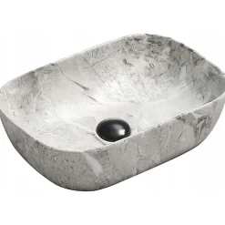 Lavabo|Silla Global Vasque à poser rectangulaire 45,5x32,5x13,5 cm, Marbre gris