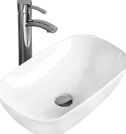 Lavabo|Silla Global Vasque à poser rectangulaire, céramique 46x23x12 cm Blanc