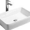 Silla Global Vasque à poser rectangulaire, céramique 58,5x37x12,5 cm Blanc