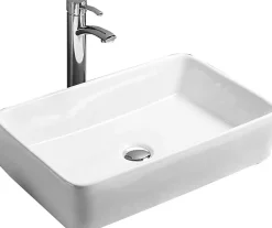 Silla Global Vasque à poser rectangulaire, céramique 58,5x37x12,5 cm Blanc