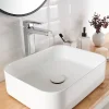 Vasque À Poser|GoodHome Vasque à poser rectangulaire en résine blanc Tekapo