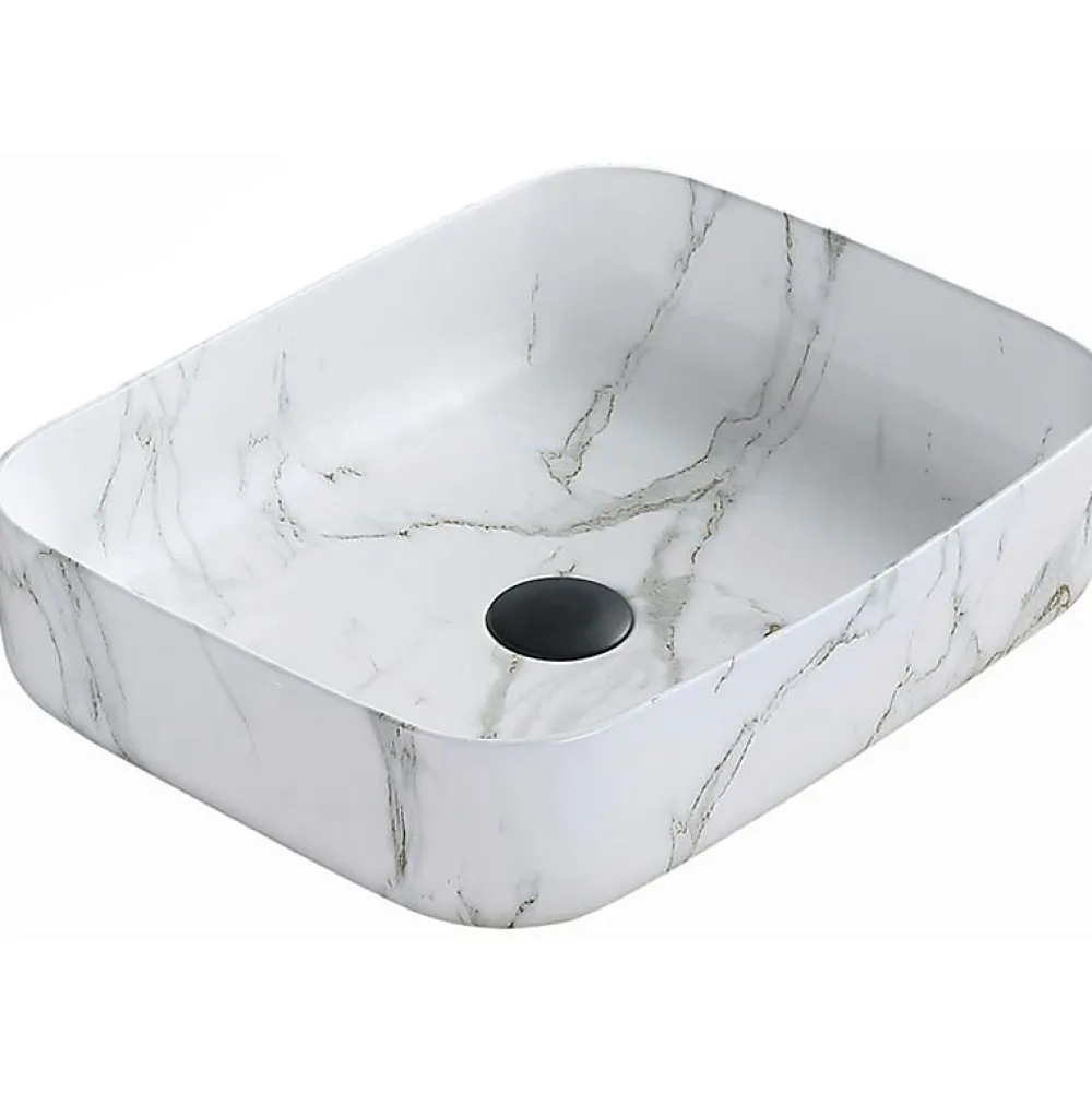 Lavabo|Silla Global Vasque à poser rectangulaire, céramique 50x39x13 cm Blanc