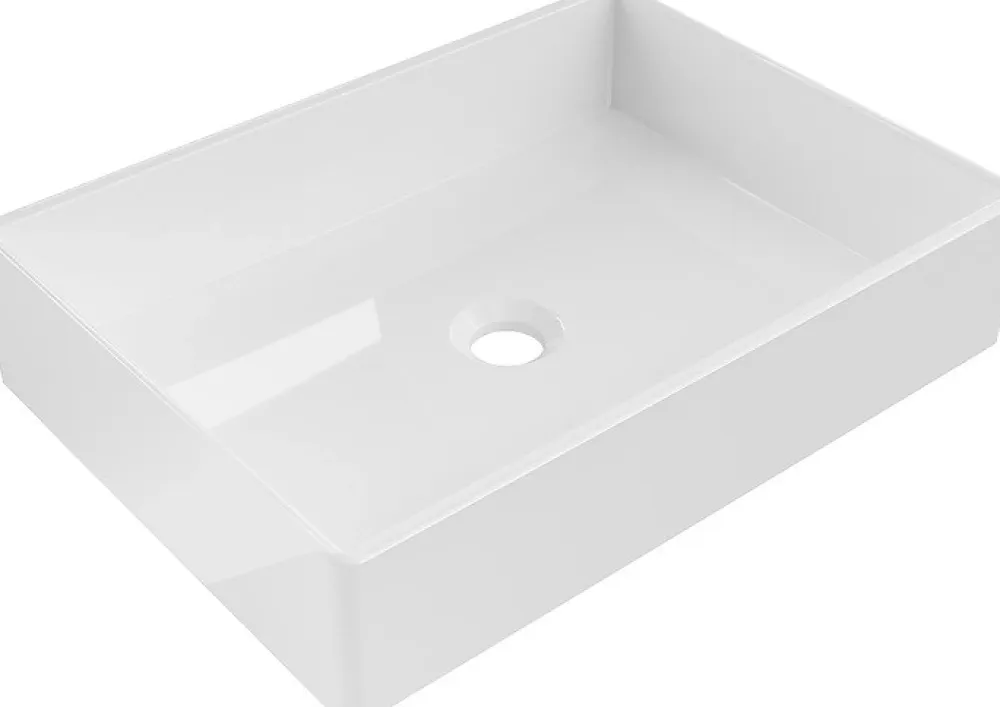 Silla Global Vasque à poser rectangulaire, céramique 51x37x11 cm Blanc
