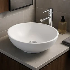 Vasque À Poser|Ambra Vasque à poser ronde 38 cm en Solid surface - Coppa