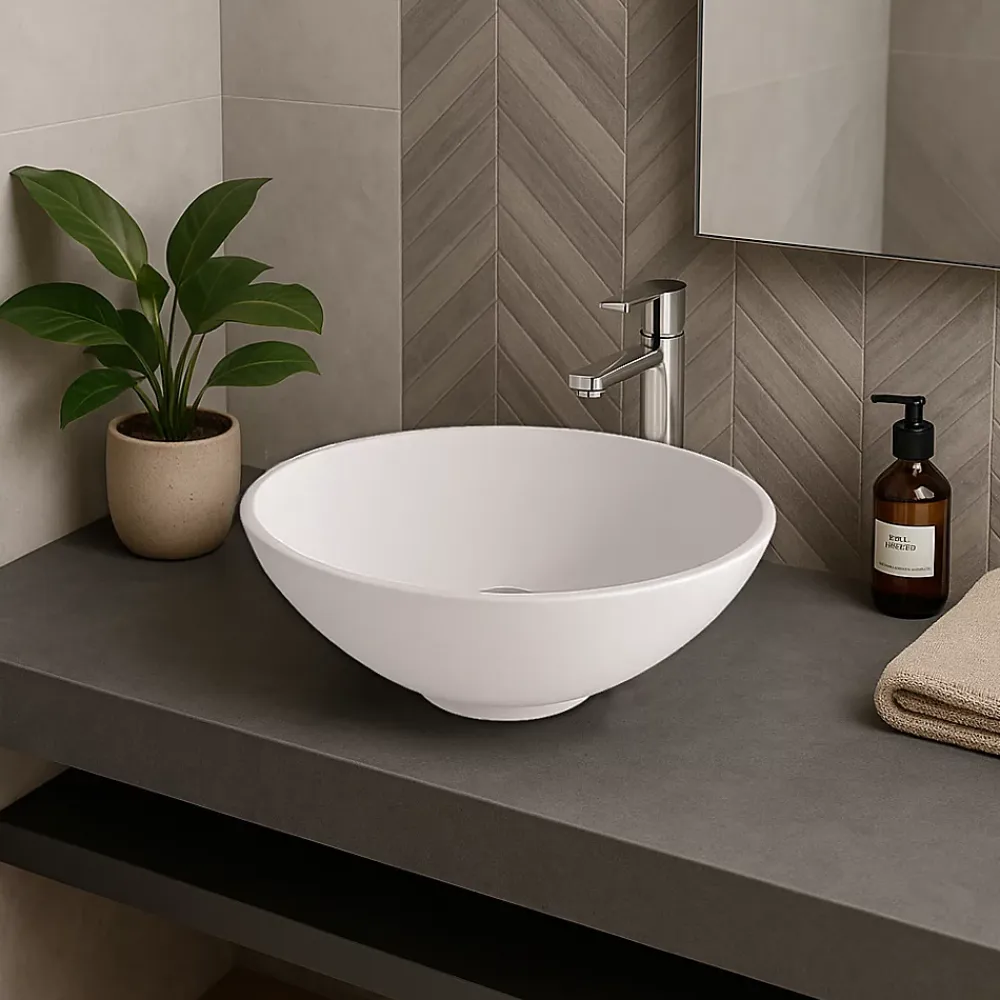 Vasque À Poser|Ambra Vasque à poser ronde 38 cm en Solid surface - Coppa