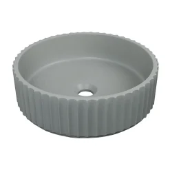 Mob-In Vasque à poser ronde béton texturé vert 39,8cm