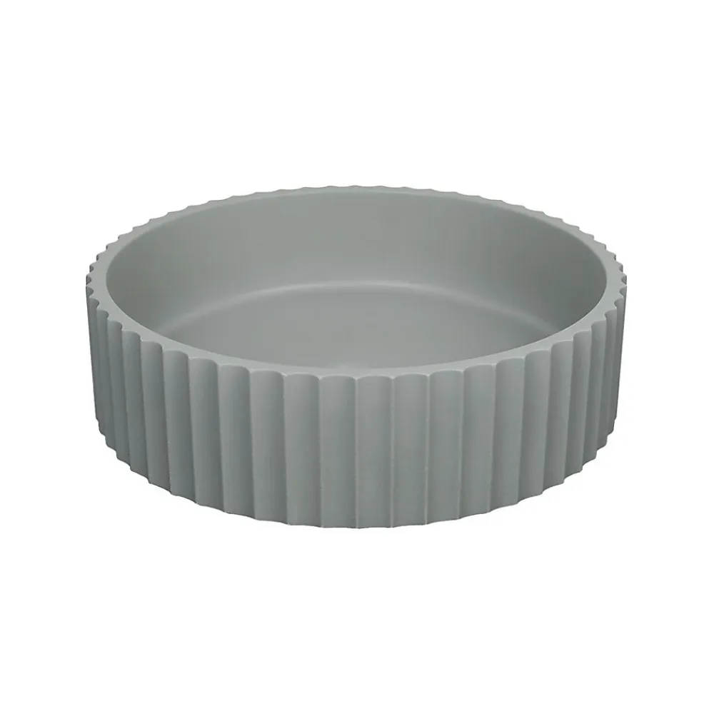 Mob-In Vasque à poser ronde béton texturé vert 39,8cm
