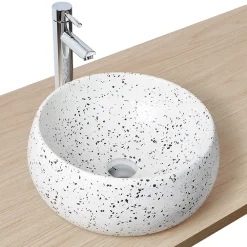Vasque À Poser|Homesight Vasque à poser ronde coloris Terrazzo Ø40 x H.15 cm