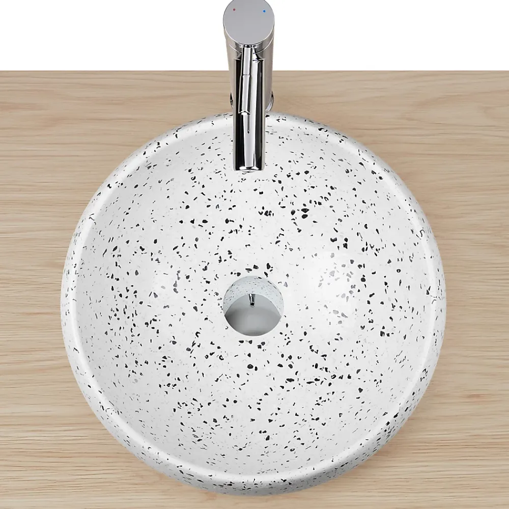 Vasque À Poser|Homesight Vasque à poser ronde coloris Terrazzo Ø40 x H.15 cm
