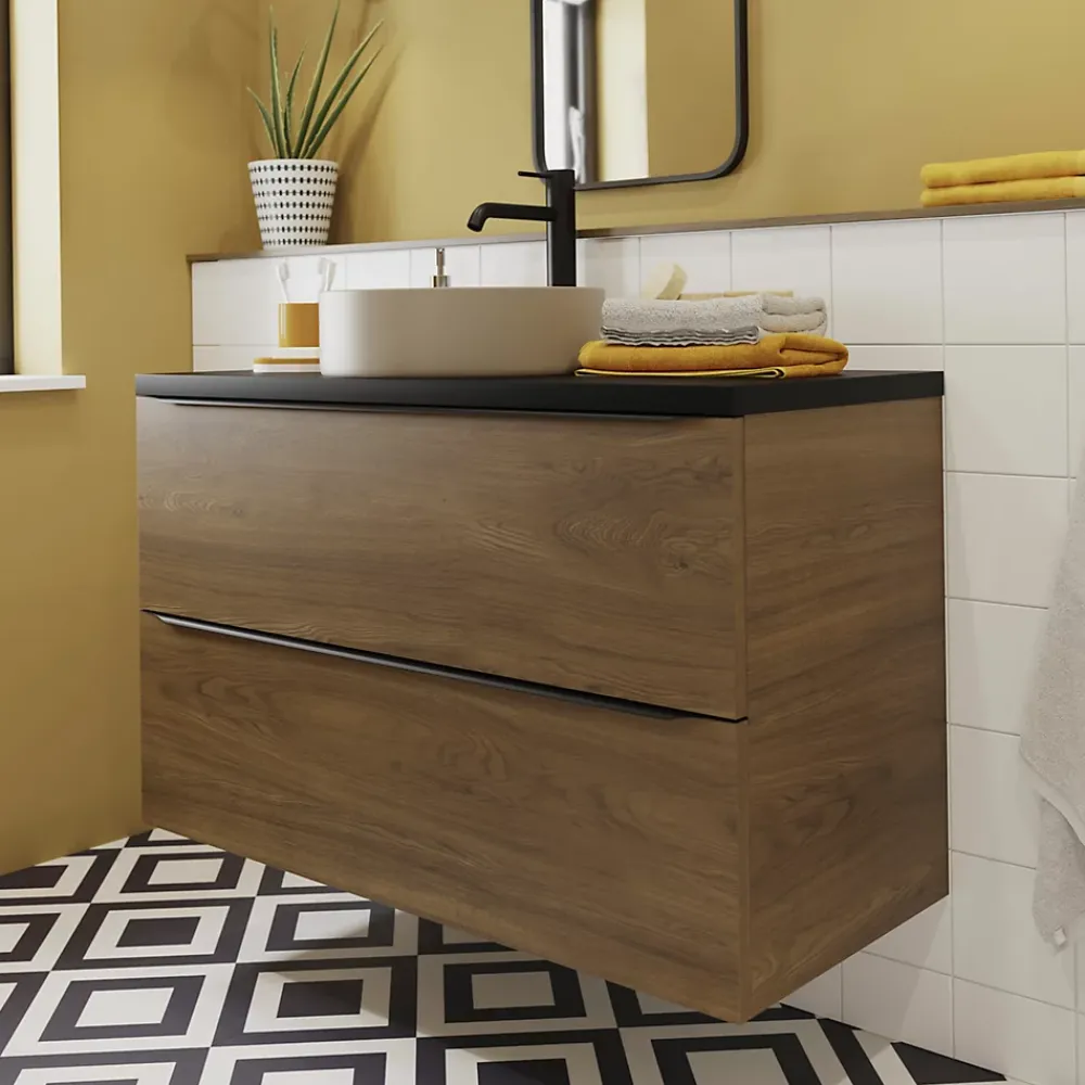 GoodHome Vasque à poser ronde céramique beige mat Samal