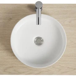 Homesight Vasque à poser ronde céramique blanc mat Ø36 x H.12 cm Romeo
