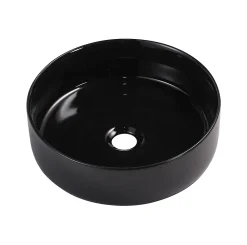 Vasque À Poser|Homesight Vasque à poser ronde céramique noir mat et brillant Ø36 x H.12 cm Romeo