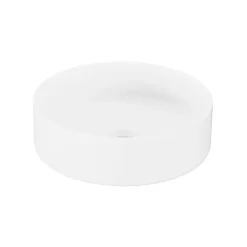 GoodHome Vasque à poser ronde céramique blanc mat Samal