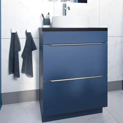 GoodHome Vasque à poser ronde céramique blanc mat Samal