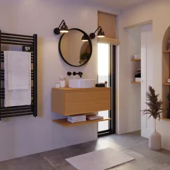 GoodHome Vasque à poser ronde céramique blanc mat Samal