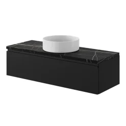 GoodHome Vasque à poser ronde céramique blanc mat Samal