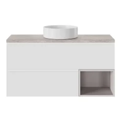 GoodHome Vasque à poser ronde céramique blanc mat Samal
