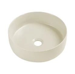 Homesight Vasque à poser ronde céramique beige Ø36 x H.12 cm Romeo