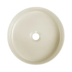 Homesight Vasque à poser ronde céramique beige Ø36 x H.12 cm Romeo