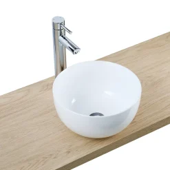 Vasque À Poser|Homesight Vasque à poser ronde céramique blanc brillant Ø30 x H.16 cm Ramy