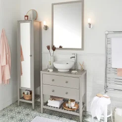 Vasque À Poser|GoodHome Vasque à poser ronde céramique blanche Nura