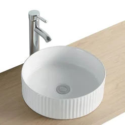 Homesight Vasque à poser ronde céramique blanc Linea