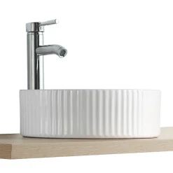 Homesight Vasque à poser ronde céramique blanc Linea