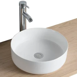 Vasque À Poser|Homesight Vasque à poser ronde céramique blanc brillant Ø36 x H.12 cm Romeo