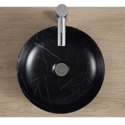 Vasque À Poser|Homesight Vasque à poser ronde céramique imitation marbre noir Lou