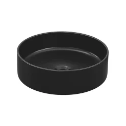 Vasque À Poser|GoodHome Vasque à poser ronde céramique noir mat Samal