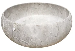 Ondee Vasque à poser ronde en céramique effet marbre gris Sora