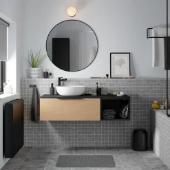 Vasque À Poser|GoodHome Vasque à poser ronde en céramique blanche Ø41.5 cm Ondava