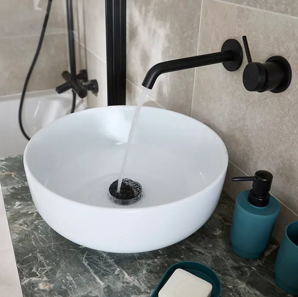 Vasque À Poser|GoodHome Vasque à poser ronde en céramique blanche Ø41.5 cm Ondava