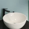 Vasque À Poser|GoodHome Vasque à poser ronde en céramique blanc Tasi
