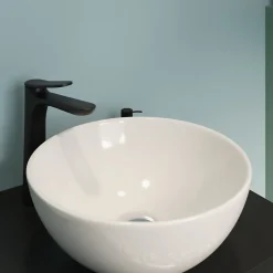 Vasque À Poser|GoodHome Vasque à poser ronde en céramique blanc Tasi