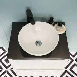 Vasque À Poser|GoodHome Vasque à poser ronde en céramique blanc Tasi