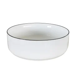 Homesight Vasque à poser ronde en céramique blanc et noir Kala