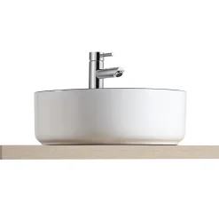 Homesight Vasque à poser ronde en céramique blanc et noir Kala