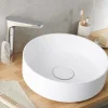 GoodHome Vasque à poser ronde en résine blanche Ø38 x H.12 cm Apanas
