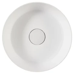 GoodHome Vasque à poser ronde en résine blanche Ø38 x H.12 cm Apanas