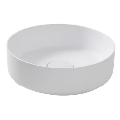 GoodHome Vasque à poser ronde en résine blanche Ø38 x H.12 cm Apanas