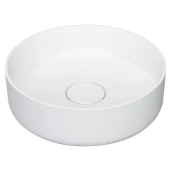 GoodHome Vasque à poser ronde en résine blanc Apanas