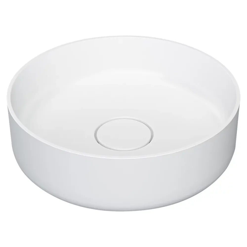 GoodHome Vasque à poser ronde en résine blanc Apanas