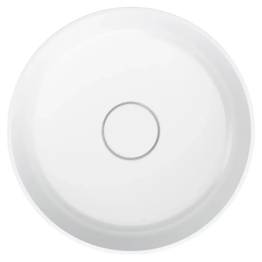 GoodHome Vasque à poser ronde en résine blanc Apanas