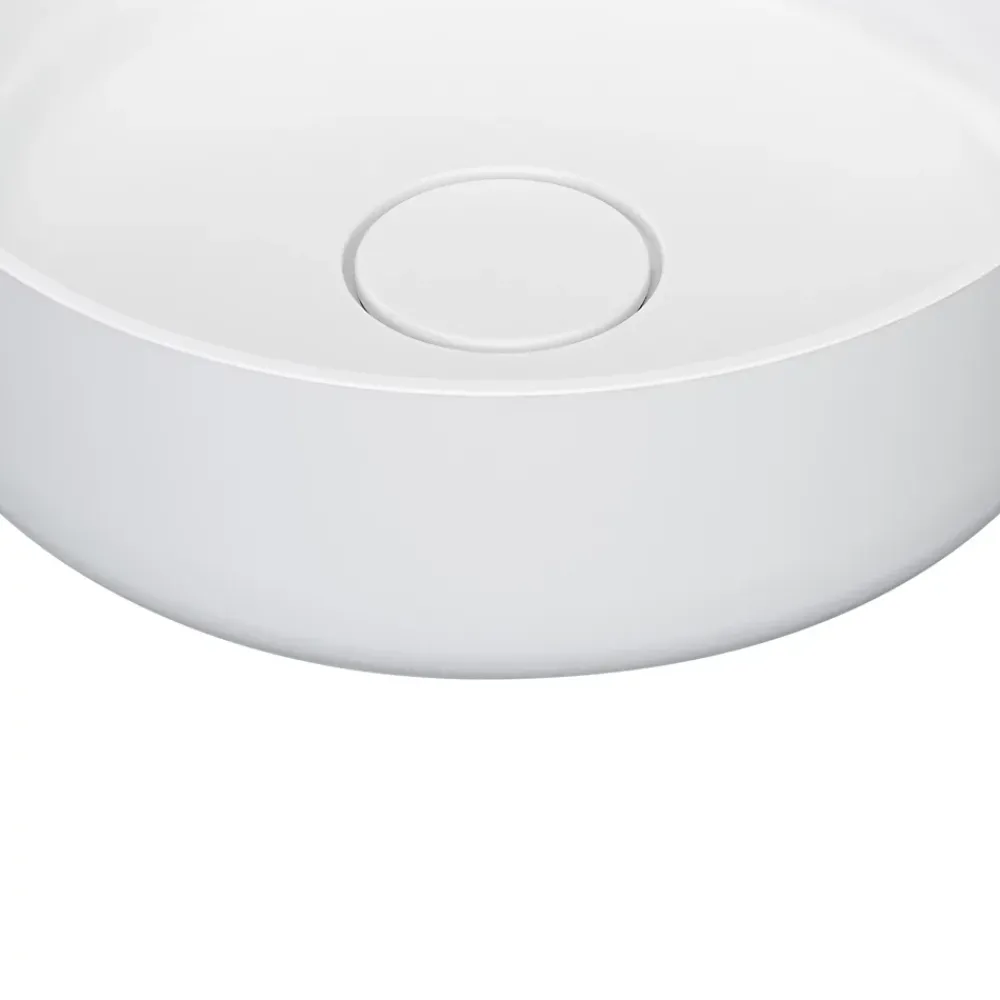 GoodHome Vasque à poser ronde en résine blanc Apanas