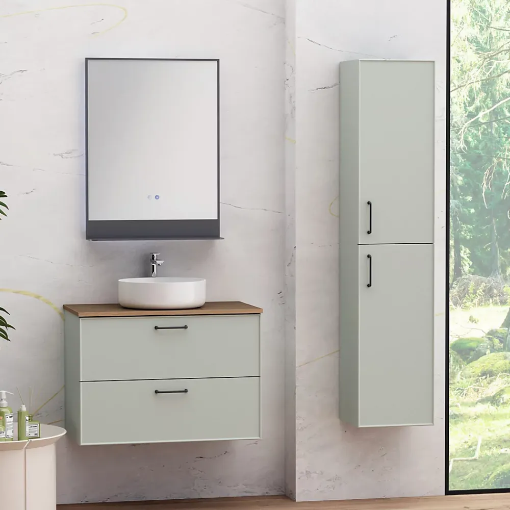 GoodHome Vasque à poser ronde en résine blanc Apanas