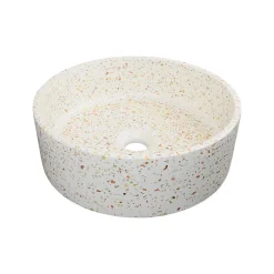 Mob-In Vasque à poser ronde en terrazzo 36cm